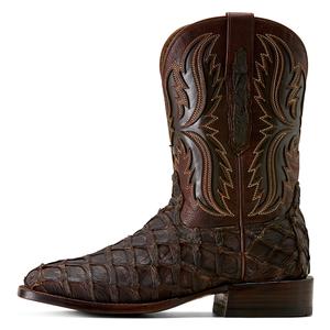 Ashwood 11-in Wide Square Toe Cowboy Boots Java Pirarucu/Deep Chocolate - Item # 52534
