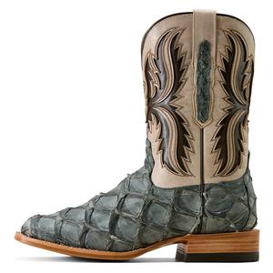 Ashwood 11-in Wide Square Toe Cowboy Boots Sky Blue Pirarucu/Smokey Cream - Item # 52534