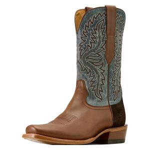 Futurity Deal 12-in Cowboy Boots Rawhide Tan/Blue - Item # 52535