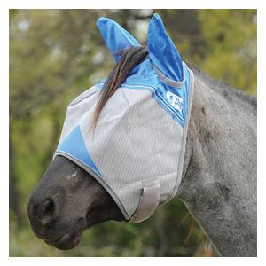 Military Support Blue Crusader Horse Fly Mask with Ears Blue - Item # 52562