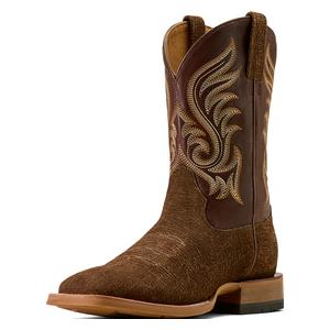 Cattle Call Wide Square Toe 11-in Cowboy Boots Antique Tan Hippo/Hickory Smoke - Item # 52666