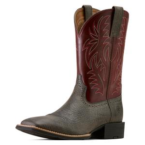 Sport Western Wide Square 11-in Cowboy Boots Charcoal/Burgundy - Item # 52674