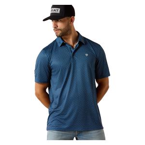 All Over Print Mens Polo Shirt Dark Denim Medallion - Item # 52719