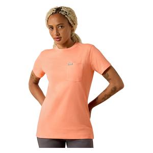 Rebar Cotton Strong Anvil Logo Womens T-Shirt Fusion Coral - Item # 52736