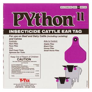 Python II Combo Insecticide Cattle Ear Tags 100 ct - Item # 52828