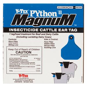 Python II Magnum Combo Insecticide Cattle Ear Tags 100 ct - Item # 52829