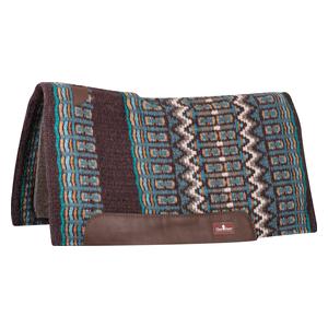 Classic Straight Blanket Top 1-in Horse Saddle Pad Coffee/Teal 34 x 38 - Item # 52853