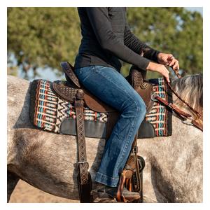 Classic Straight Blanket Top 1-in Horse Saddle Pad Black/Chestnut 32 x 34 - Item # 52853