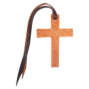 Tooled Leather Cross Natural - Item # 52864