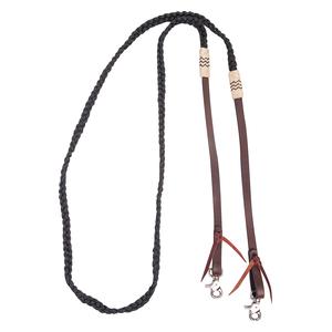 Adjustable Flat Braid Roping Rein Black - Item # 52871