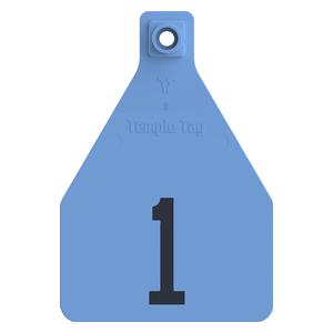 Herdsman 2-Piece Numbered Cow Rivet ID Ear Tags Blue - Item # 52894