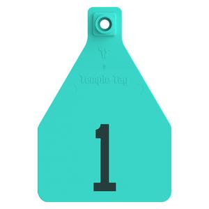Herdsman 2-Piece Numbered Cow Rivet ID Ear Tags Turquoise - Item # 52894