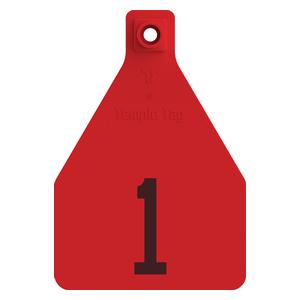 Herdsman 2-Piece Numbered Cow Rivet ID Ear Tags Red - Item # 52894