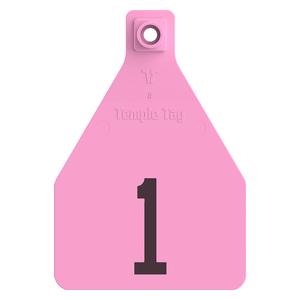 Herdsman 2-Piece Numbered Cow Rivet ID Ear Tags Pink - Item # 52894