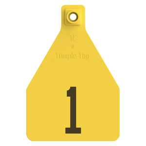 Herdsman 2-Piece Numbered Cow Rivet ID Ear Tags Yellow - Item # 52894