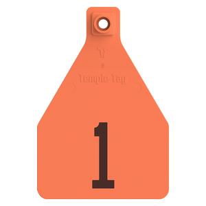 Herdsman 2-Piece Numbered Cow Rivet ID Ear Tags Orange - Item # 52894
