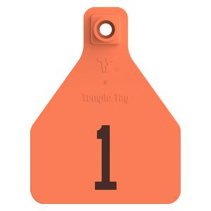 Herdsman 2-Piece Numbered Calf Rivet ID Ear Tags Orange - Item # 52896
