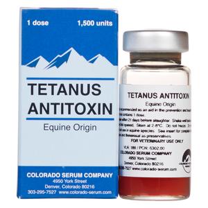 Tetanus Antitoxin Livestock Vaccine 1 dose (5 ml) vial 1,500 units - Item # 52920