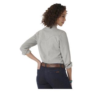 Western Snap Womens Denim Work Shirt Grey Denim - Item # 53070