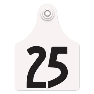 Custom Allflex Global Numbered Maxi Cattle ID Ear Tags White - Item # 53191
