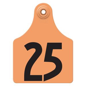Custom Allflex Global Numbered Maxi Cattle ID Ear Tags Orange - Item # 53191