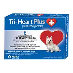 Tri-Heart Plus for Dogs (Compares to Heartgard Plus) up to 25 lbs 6 ct - Item # 546RX