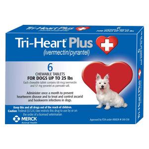 Tri-Heart Plus for Dogs (Compares to Heartgard Plus) up to 25 lbs 6 ct - Item # 546RX
