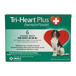 Tri-Heart Plus for Dogs (Compares to Heartgard Plus) 26-50 lbs 6 ct - Item # 547RX