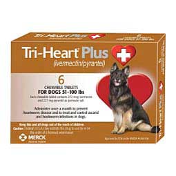 Tri-Heart Plus for Dogs (Compares to Heartgard Plus) 51-100 lbs 6 ct - Item # 548RX