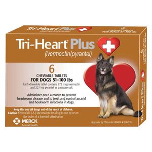 Tri-Heart Plus for Dogs (Compares to Heartgard Plus) 51-100 lbs 6 ct - Item # 548RX
