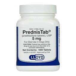 Prednisolone for Dogs, Cats and Horses 5 mg 1,000 ct - Item # 620RX