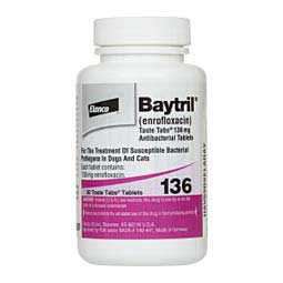 Baytril Antibacterial Taste Tabs for Dogs & Cats 136 mg 50 ct - Item # 635RX