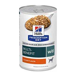Hill's Prescription Diet w/d Multi-Benefit Digestive, Weight, Glucose, Urinary Management with Chicken Canned Dog Food 13 oz (12 ct) - Item # 70123