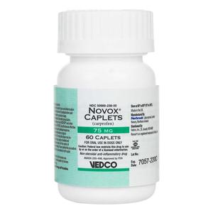Novox Carprofen Caplets for Dogs (compares to Rimadyl) 75 mg 60 ct - Item # 761RX