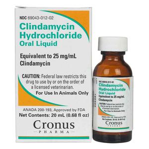 Clindamycin Hydrochloride for Dogs and Cats 25 mg/ml 20 ml - Item # 784RX