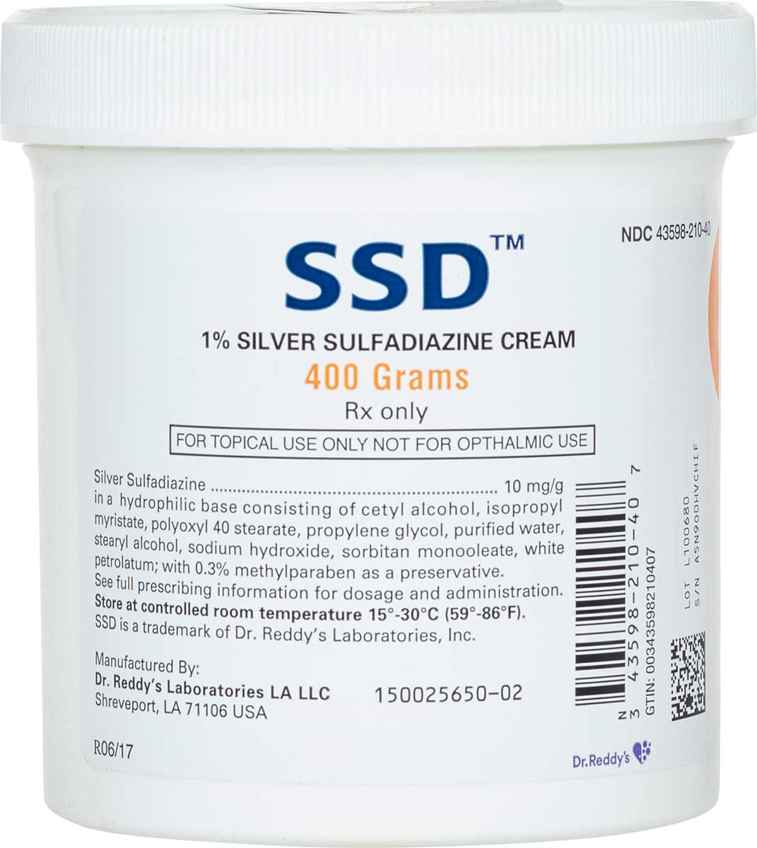SSD Silver Sulfadiazine Cream Generic (brand may vary) -  Safe.Pharmacy, Topicals, Horse Rx