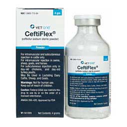 Ceftiflex for Multiple Species of Animals 4 gm uses 80 ml diluent - Item # 992RX